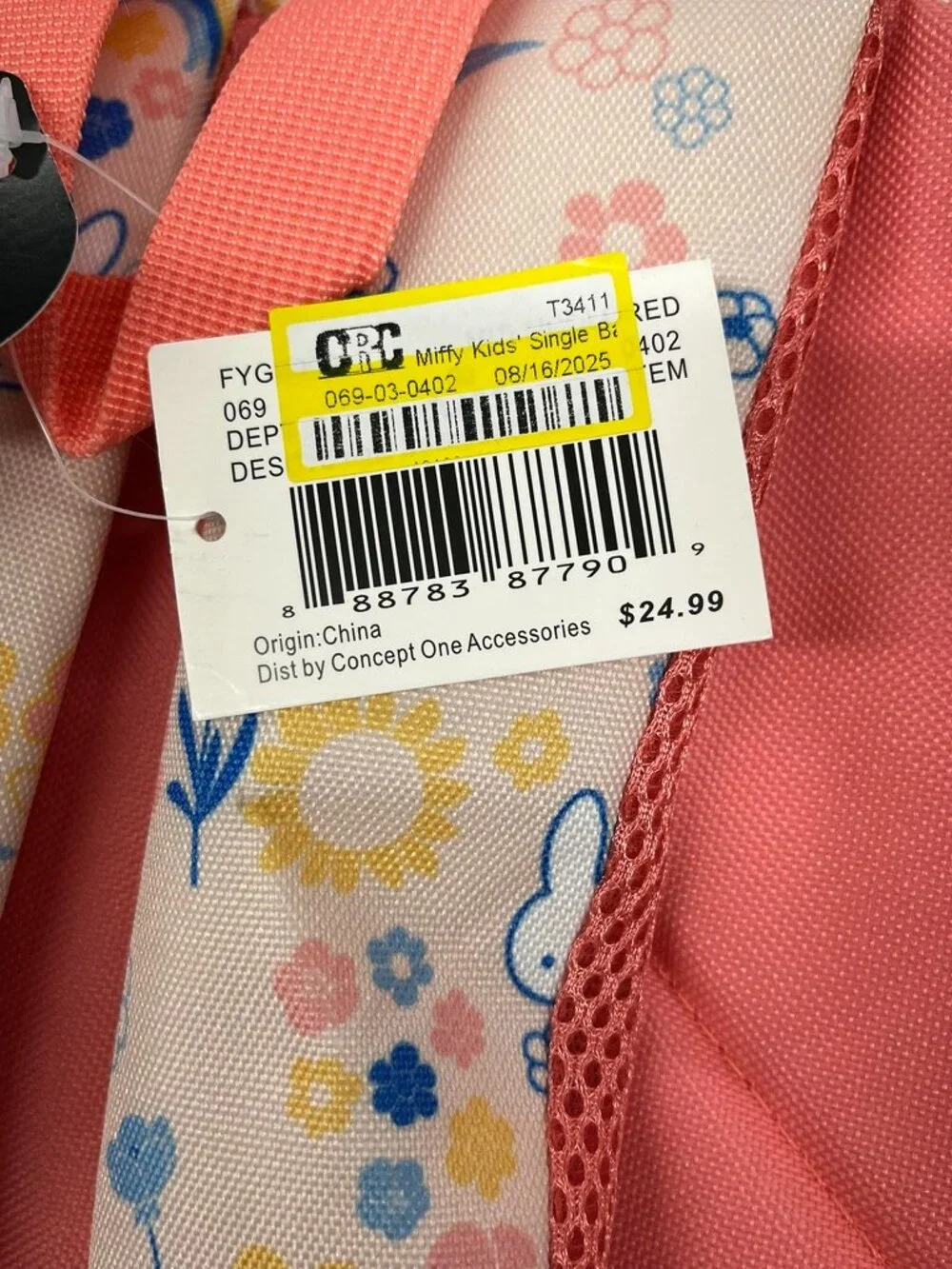 NEW Miffy Kids' Single Backpack in Pink Bunny